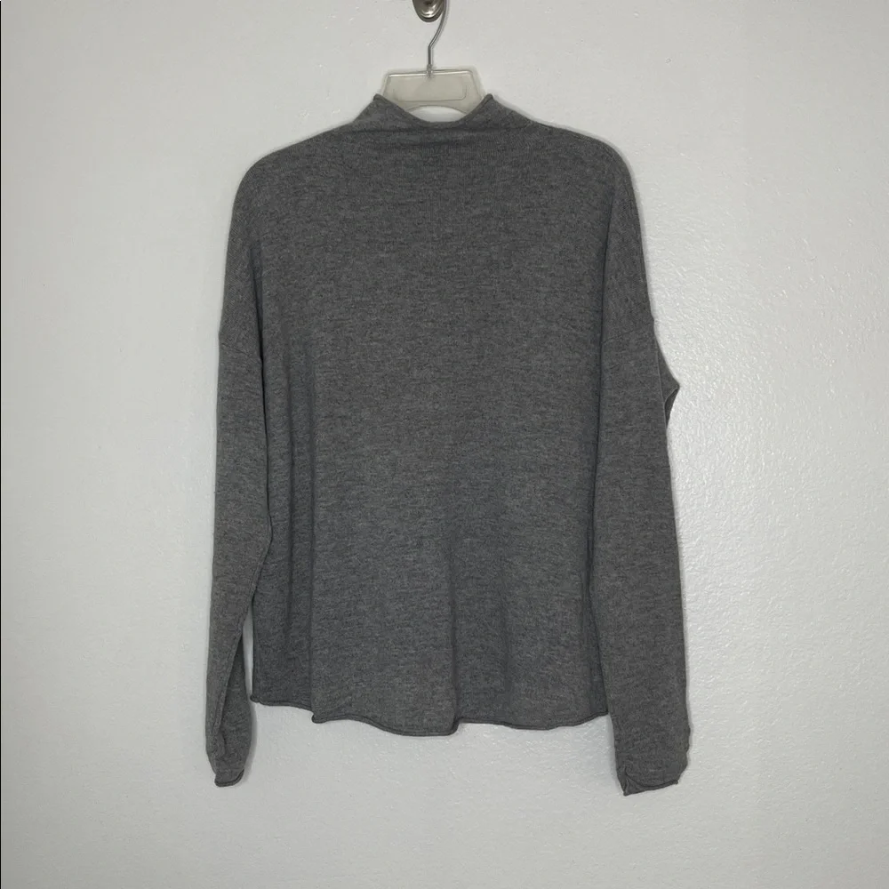 SWTR Gray Fine Wool & Cashmere Mock Neck Fair Isle Sweater Size Medium
